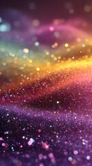 Poster - Cosmic Spectrum: An artistic, eye-catching display of swirling glitter and light, where rich colors blend and coalesce in a mesmerizing dance, creating a sense of wonder and cosmic beauty.