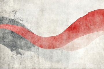 Poster - abstract watercolor wave: artistic watercolor waves with blend of serene red, graceful grey, fluid l