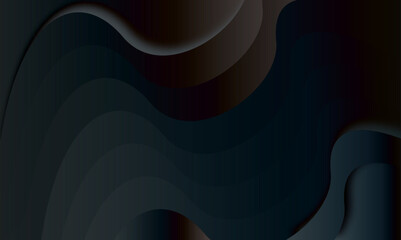 Poster - Abstract dark blue and brown layered background with wavy shapes and soft gradients creating depth  smooth gradients Modern and elegant design.