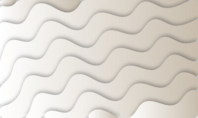 Poster - White wavy layers creating a soft and textured background with subtle shadows and light gradient, creating a textured and visually appealing abstract design element.