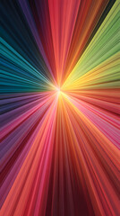 Fototapete - Radiant Spectrum: A mesmerizing display of vibrant colors emanates from a central point, creating a visually stunning and dynamic composition of the spectrum.