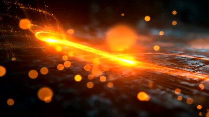 Wall Mural - Abstract Light Trail with Sparks and Glows