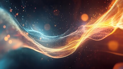 Poster - Abstract Energetic Flow: Captivating visual showcasing dynamic energy, with radiant light, forming a breathtaking, artistic display of movement and rhythm. 