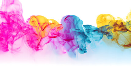 Poster - Colorful Ink Swirls: Abstract image of vibrant ink colors swirling and mixing together creating a visually striking and dynamic effect.