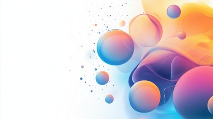 Poster - vibrant orb flow: a mesmerizing collection of luminous orbs in shades of blue, purple, and gold, cre