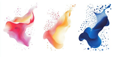 Poster - paint splash set: an image a set of vibrant paint splashes with dynamic shapes and textures, each cr