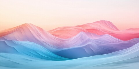 Poster - abstract pastel waves: a captivating abstract composition of flowing, pastel-colored waves in shades