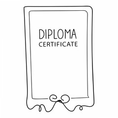 Poster - Elegant hand drawn diploma certificate template outline with transparent background suitable for numerous design projects