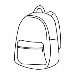 Poster - Outlined vector illustration of a backpack depicted in simple black lines suitable for various design projects