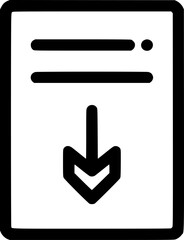 Poster - A document icon with two lines of text and a downward arrow inside