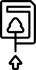 Poster - Black and white icon document with tree shape pointing upwards