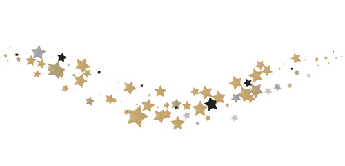 Poster - Radiant Showers: Immerse Yourself in a Spellbinding 3D Gold Stars Downpour