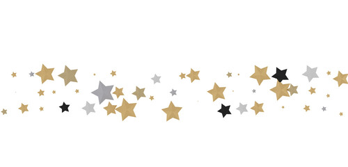 Poster - Radiant Showers: Immerse Yourself in a Spellbinding 3D Gold Stars Downpour