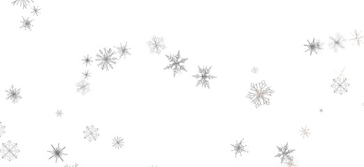Aufkleber - Glistening Snow Shower: Striking 3D Illustration Showcasing Falling Holiday Snowflakes