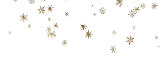 Poster - Glistening Snow Shower: Striking 3D Illustration Showcasing Falling Holiday Snowflakes