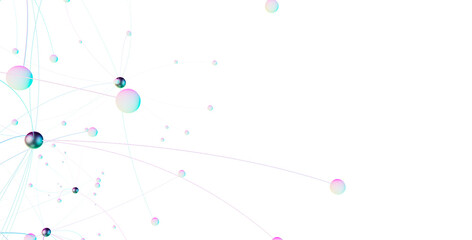 Poster - Abstract digital background of points and lines. Glowing plexus. Big data. Network or connection.