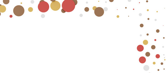 Poster -  Colorful assorted confetti with serpentine on white