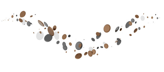 Poster - Euphoric Eruption: Magnificent 3D Illustration Showcasing Bursting gold Confetti