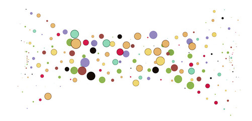 Fototapete -  Multicolored confetti on white