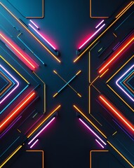 Aufkleber - Illuminating Lines: A Modern Geometric Design with Vibrant Colors