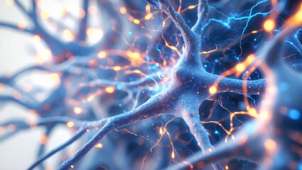 Poster - The vibrant network of neurons highlighting their intricate connections