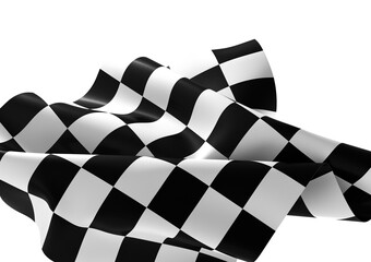 Poster - The checkered flag waves in the wind signifying the finish line