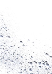 Poster - White background with many small and large bubbles. Perfect for cosmetics, skincare, or cleaning products.