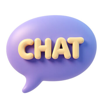Chat bubble with text isolated on transparent background, 3d render