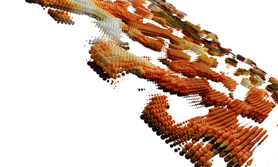 Aufkleber - Orange and brown sphere wave abstract background.  Perfect for technology, data, or design concepts.