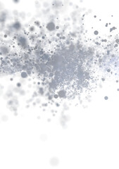 Poster - Soft grey particles burst on white background. Ideal for design, texture, and overlay.