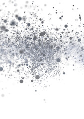 Aufkleber - Glowing gray dust particles on white background. Ideal for design overlays and backgrounds.