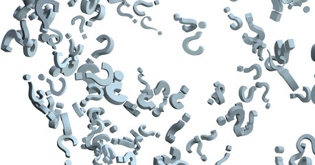 Fototapete - colored question marks background concept. 3D Rendering.