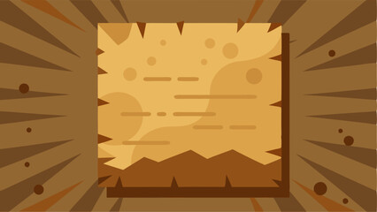 Poster - Stylized Ancient Map Background Texture with Torn Edges Vector Art
