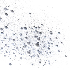 Poster - Close-up of silver bubbles on white background. Perfect for cosmetic or tech designs.
