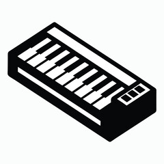 Poster - Black and white keyboard icon simple clean computer keypad graphic