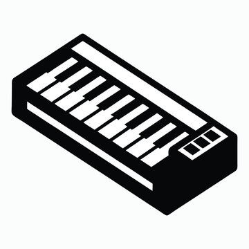 Black and white keyboard icon simple clean computer keypad graphic