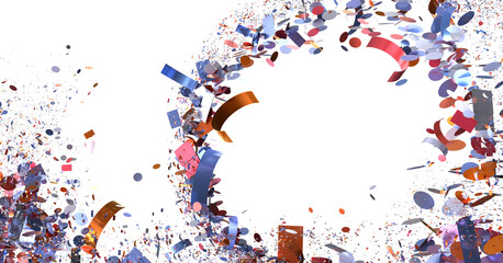 Aufkleber - Abstract festive background with colorful confetti explosion. Perfect for celebrations, parties, and events.