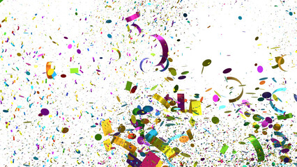 Aufkleber - Vibrant celebration background with colorful confetti and ribbons falling. Perfect for party invitations, festive designs, and celebra