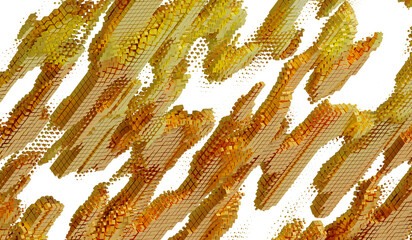 Poster - Golden cube abstract background. 3D render. Luxurious texture.  Perfect for design projects.