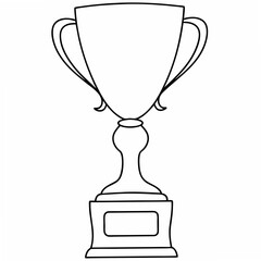 Poster - Vector illustration of an award cup outline ideal for achievements recognition and competition success.