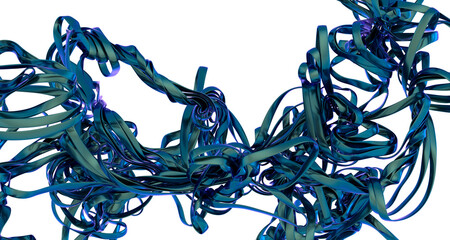 Aufkleber - Dynamic, abstract image of swirling blue ribbons. Perfect for modern designs, technology, or artistic projects.