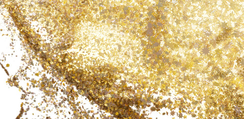 Poster - Sparkling gold leaf confetti background. Perfect for fall, autumn, and Thanksgiving designs.