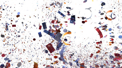 Poster - High-resolution image of colorful confetti exploding. Perfect for celebration, party, and festive designs.