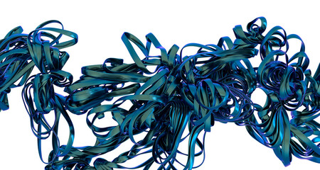 Aufkleber - Dynamic background image featuring abstract blue metallic ribbons. Perfect for modern designs.