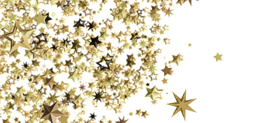 Poster - Sparkling gold stars on white. Perfect for holidays, celebrations, and more!