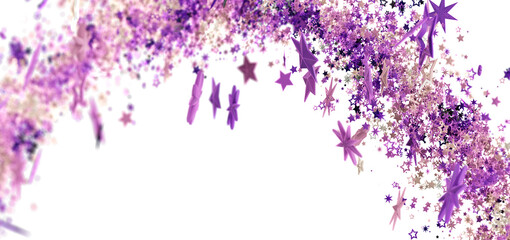 Aufkleber - Beautiful purple and pink stars confetti falling on white background. Perfect for celebration, party, or festive designs.