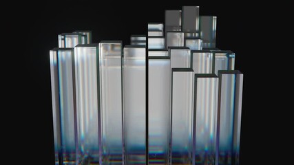 Poster - Waves glass cylinders. Computer generated 3d render
