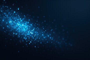 Poster - Abstract Light Blue Particles and Glowing Squares on Dark Background for Digital Designs