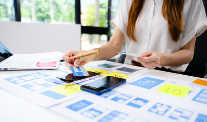 ux graphic designer planning application process development prototype wireframe for web smart phone