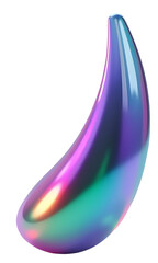 Poster - Iridescent crescent shape with smooth glossy surface and vibrant colors